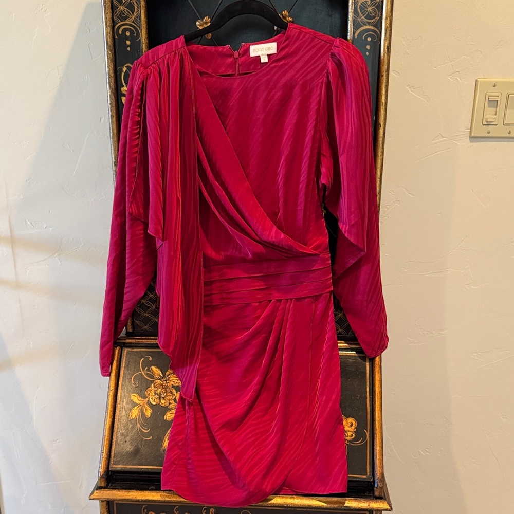 Ronny Kobo Collection Rich Red Long Sleeve Dress